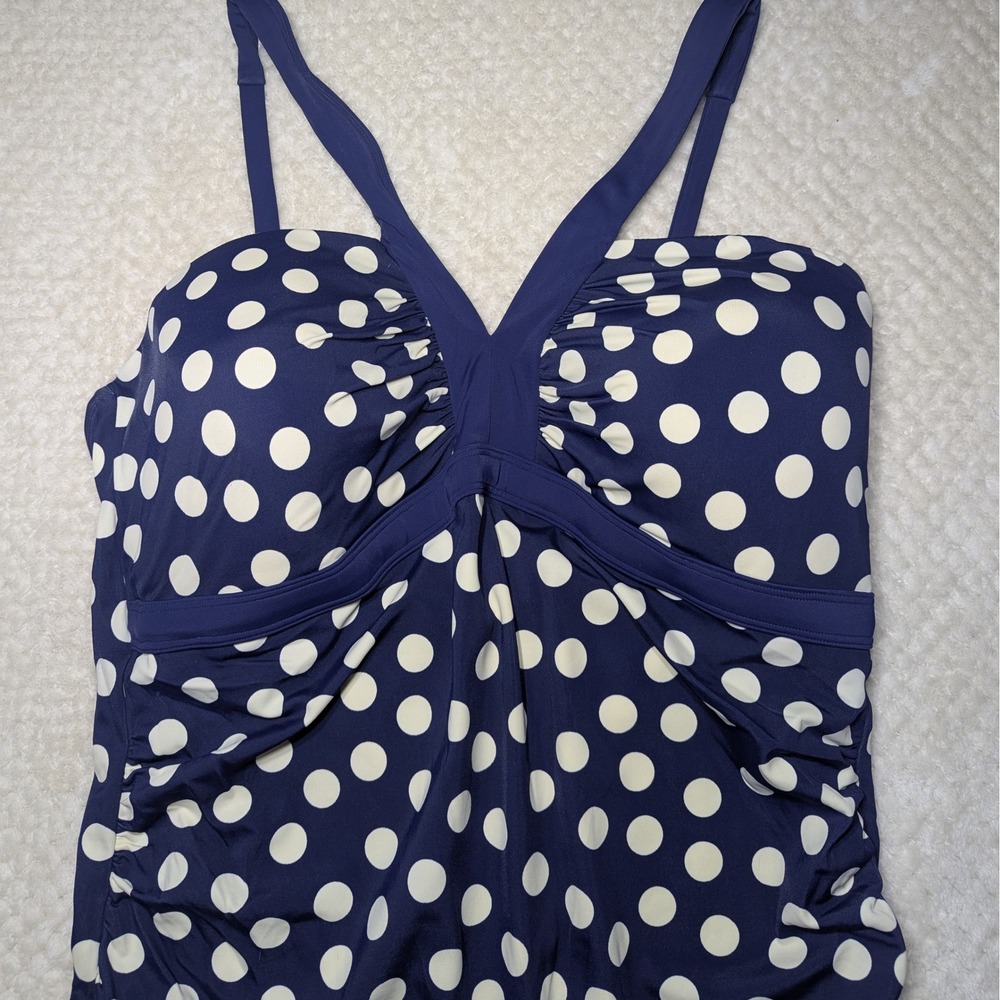 Boden Navy Polka Dot One-Piece Swimsuit | US 20–22 (UK‎ 22L) - Picture 3 of 4